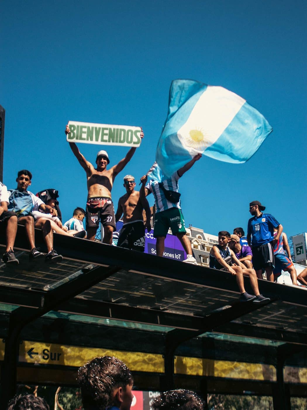 Fans celebrating in Buenos Aires