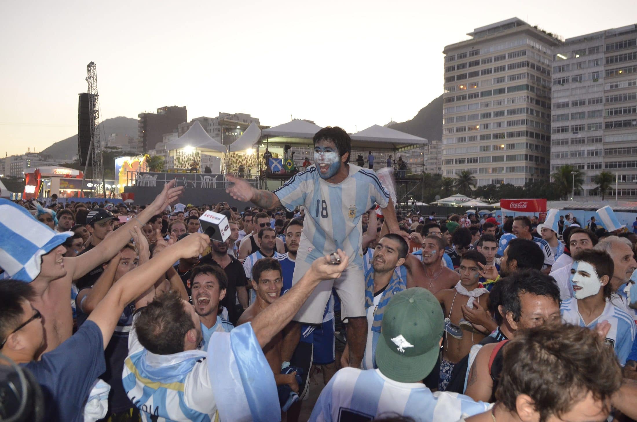 Fans celebrating a famous win